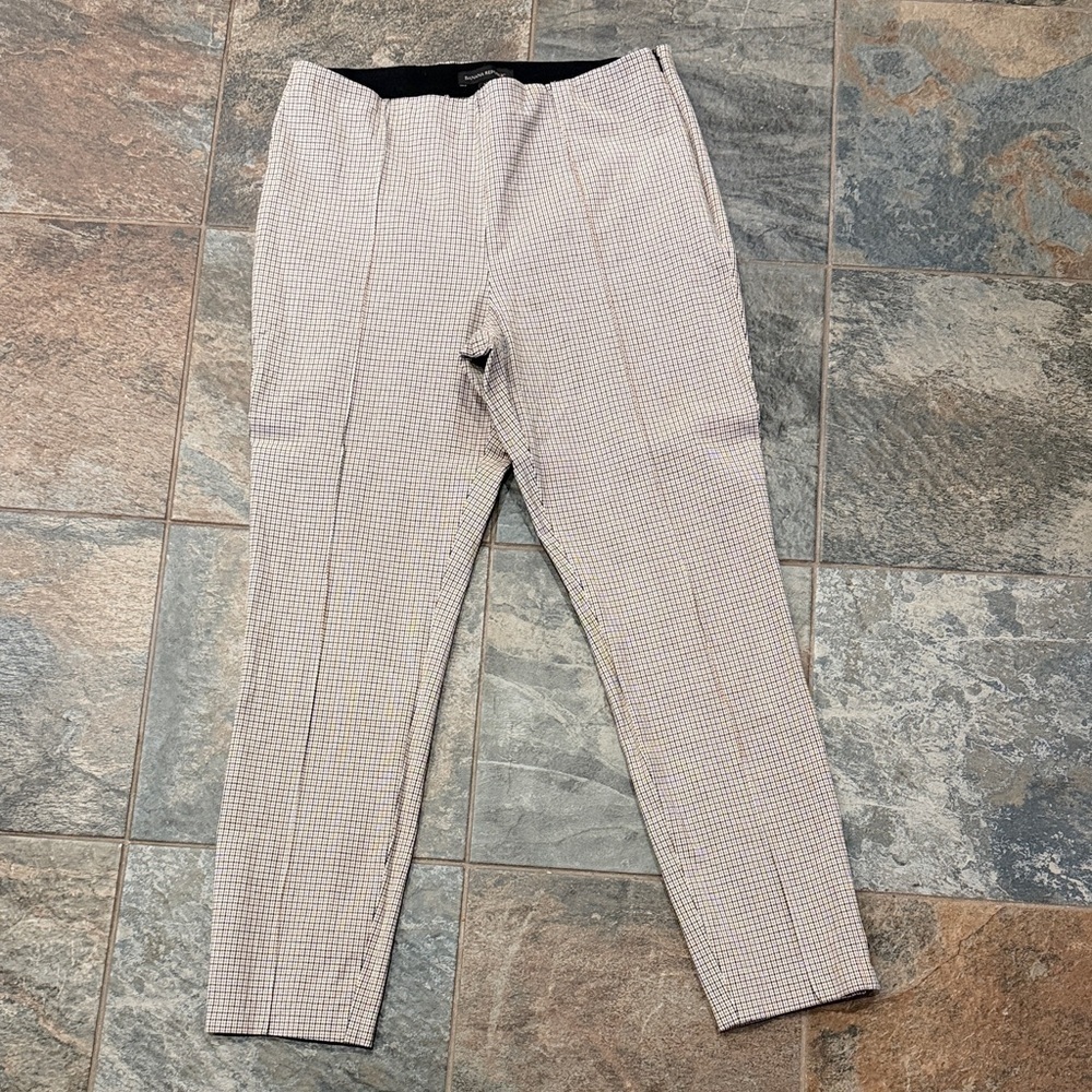 Banana Republic Women's Checkered Ankle Pants - Beige and Black